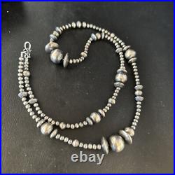 Native American Sterling Silver Navajo Mixed Beads 18 Necklace 92318