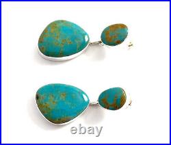 Native American Sterling Silver Navajo Turquoise Dangle Earring