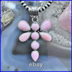 Native American Sterling Silver Pink Conch Dragonfly Pendant For Women