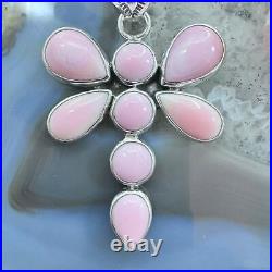 Native American Sterling Silver Pink Conch Dragonfly Pendant For Women