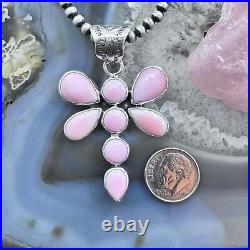 Native American Sterling Silver Pink Conch Dragonfly Pendant For Women