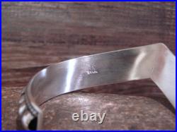 Native American Sterling Silver Ribbed Melon 1/2 V Bracelet by Thomas Charley