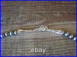 Native American Sterling Silver Round Navajo Pearl 35 Necklace by I. John