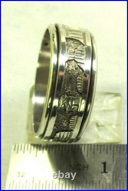 Native American Sterling Silver Spinner Storyteller Ring Size 13 1/2 Signed #125