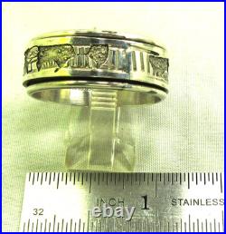 Native American Sterling Silver Spinner Storyteller Ring Size 13 1/2 Signed #125
