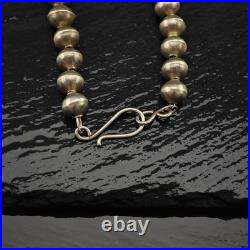 Native American Sterling Silver Stamped Beaded Necklace 19