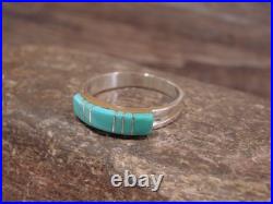Native American Sterling Silver & Turquoise Inlay Ring Size 10 Kallestewa