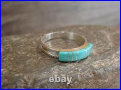 Native American Sterling Silver & Turquoise Inlay Ring Size 10 Kallestewa