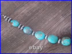 Native American Sterling Silver Turquoise & Navajo Pearl 28 Necklace by John