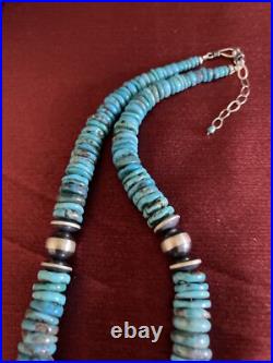 Native American Sterling Silver Turquoise Necklace