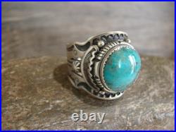 Native American Sterling Silver & Turquoise Ring Lee Size 13