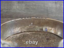 Native American Sterling Silver & Turquoise Row Bracelet by Segar