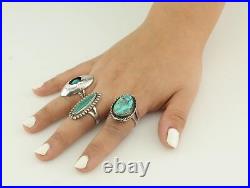 Native American Sterling Silver Turquoise Shadowbox Ring