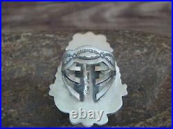 Native American Sterling Silver & White Buffalo Turquoise Ring Lewis Size