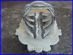 Native American Sterling Silver & White Buffalo Turquoise Ring Lewis Size