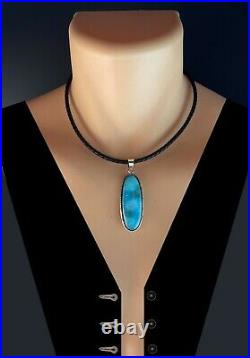 Native American Sterling and Blue Ridge Turquoise Pendant