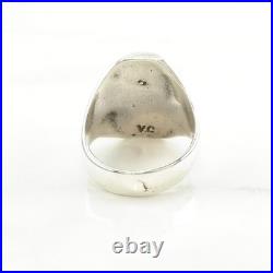 Native American Turquoise Leaf Sterling Silver Ring Size 12