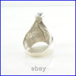 Native American Turquoise Modernist Sterling Silver Ring Size 10.5
