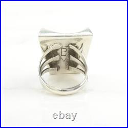 Native American Turquoise Overlay Sterling Silver Ring Size 6.5