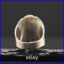 Native American Two Turquoise Ring Sterling Silver Sz 11