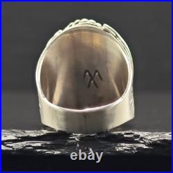 Native American Two Turquoise Ring Sterling Silver Sz 11