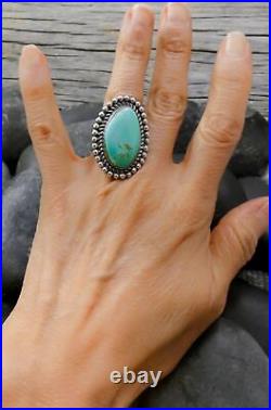 Native American Vintage Navajo Sterling Silver Royston Turquoise Ring Size 8.5