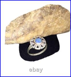 Native Navajo Blue Denim Lapis & Opal Inlay Sterling Silver Ring Sz6.5 01790 Native Navajo Blue Denim Lapis & Opal Inlay Sterling Silver Ring Sz6.5 01790