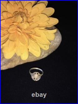 Native Navajo Blue Denim Lapis & Opal Inlay Sterling Silver Ring Sz6.5 01790
