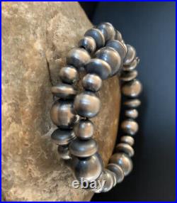 Native Navajo Pearls Sterling Silver Stainless Steel Bracelet 11808