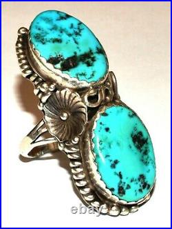 Native Navajo Russ Rockbridge RR Turquoise Sterling Silver Ring! Size 7.5! (N19)