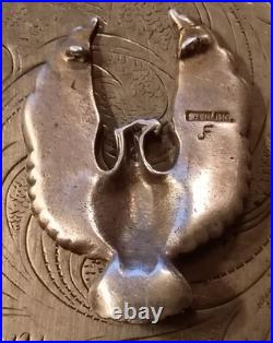 Native Navajo Sterling Silver Eagle Pendant Signed Felix & Jeanne Tsinijinnie