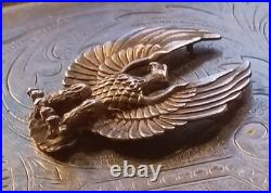 Native Navajo Sterling Silver Eagle Pendant Signed Felix & Jeanne Tsinijinnie