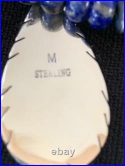 Native Navajo Sterling Silver Purple Gilson Opal Lapis Necklace Pendant 00591