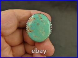 Navajo 29x24.5mm Turquoise Silver Ring 11.7 Gms 1940's Vintage Tucson Estate