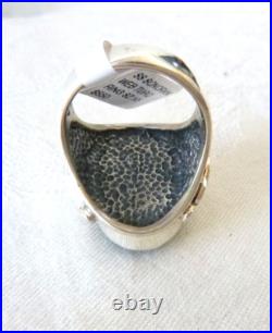 Navajo Allen Tolino Sonoran Web Turquoise Ring 925 Sterling Silver Sz 10
