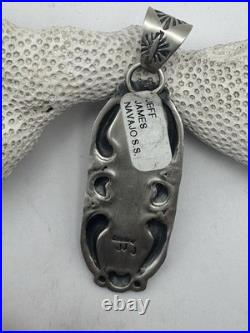 Navajo Artist Jeff James Turquoise And Sterling Silver Pendant