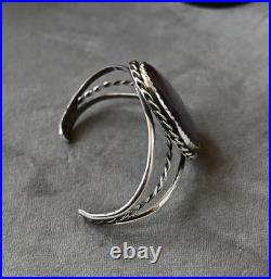 Navajo Benson Yazzie Petrified Wood & Sterling Cuff 6.25 fit with gap 32 grams