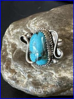 Navajo Blue Kingman Turquoise Sterling Silver Ring Size 6.5 20355
