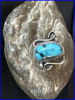 Navajo Blue Kingman Turquoise Sterling Silver Ring Size 6.5 20355