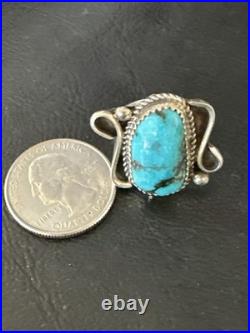Navajo Blue Kingman Turquoise Sterling Silver Ring Size 6.5 20355