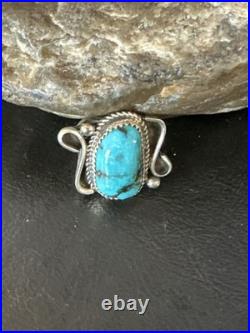 Navajo Blue Kingman Turquoise Sterling Silver Ring Size 6.5 20355