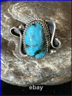 Navajo Blue Kingman Turquoise Sterling Silver Ring Size 6.5 20355