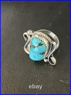 Navajo Blue Kingman Turquoise Sterling Silver Ring Size 6.5 20355
