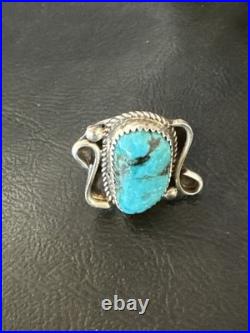 Navajo Blue Kingman Turquoise Sterling Silver Ring Size 6.5 20355