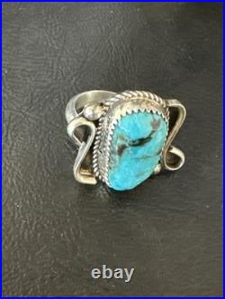 Navajo Blue Kingman Turquoise Sterling Silver Ring Size 6.5 20355