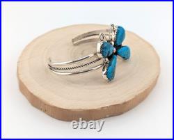 Navajo Butterfly Turquoise Cuff Bracelet Sterling Silver NA Jewelry Sz 6.25 in