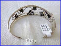Navajo Carolyn Nez Turquoise Cuff Bracelet 925 Sterling Silver Decorations