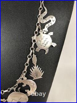 Navajo Charm Necklace & Bracelet Set LAW Laura Willie Sterling Silver Native