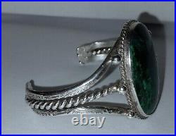 Navajo Chryscolla Vintage Sterling Silver Cuff Bracelet