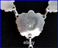 Navajo Clem Nalwood Brilliant Floral Sculptured Sterling Necklace/earrings Set Navajo Clem Nalwood Brilliant Floral Sculptured Sterling Necklace/earrings Set